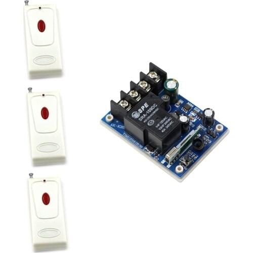 DC 12V 24V 36V 48V Wireless Remote Control Switch Radio 1CH Relay Wireless Remote Power Switch Receiver + 3 x Transmitter