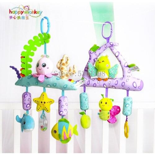 Baby Rattles Crib Mobiles Toy Holder Rotating Animal Musical Box Bed Bell Hanging Bracket Toys for Newborn Toy 0-24 Months Gift