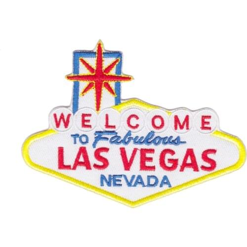 WELCOME to LAS VEGAS nevada Patch iron-on embroidered Road Sign Highway biker Suitable for all kinds of clothes