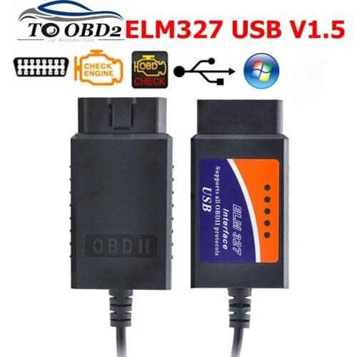 ELM327 USB HW V1.5 OBD2 Diagnostic Tool ELM 327 V1.5 OBDII Car Diagnostic Interface Scanner ELM-327 OBD 2 Support Multi-language
