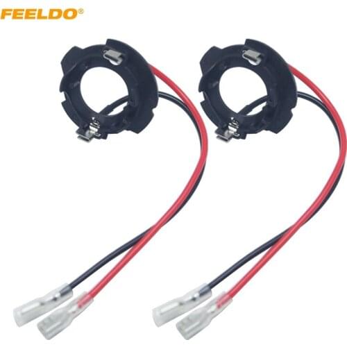 FEELDO 2x Car H7 LED Headlight Bulb Retainers Clip Holder For Volkswagen Golf5 MK5 GTI Jetta LED Bulb Base Socket Adapter