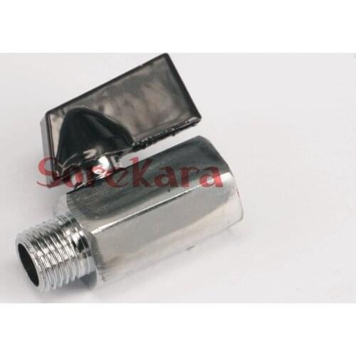 Chrome Plated Mini Brass Ball Valve 1/4" BSP Female to 1/4" BSP male Thread