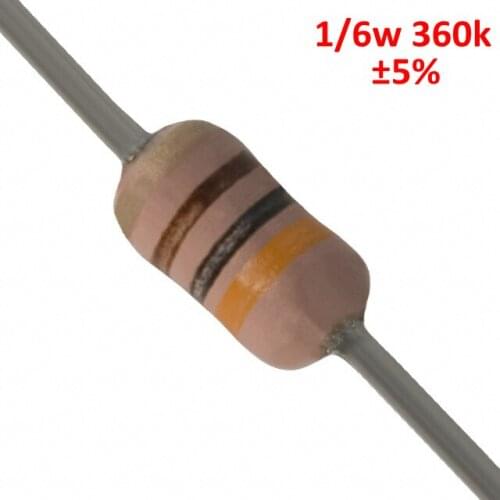 PHISCALE Carbon film resistor 360k 1/6w 0.167w 5% Tolerance 1000pcs