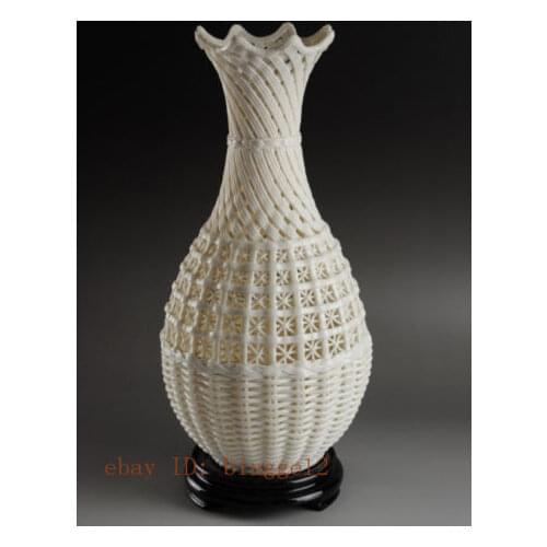 Beautiful Chinese Vintage Handwork white Porcelain Hollow-out Vase