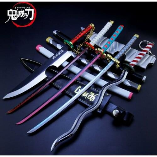 25 cm Demon Killer Weapon Childrens Toy Anime Doll Sword Zinc Alloy Model Zenitsu Doll Tanjirou Nezuko Toy Keychain