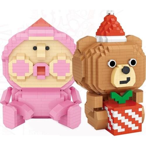 LOZ Blocks Cartoon Auction Figure Bricks Anime Bear Model for Girls Gifts Cute Doll Children Toys Kids Christmas Present 9251