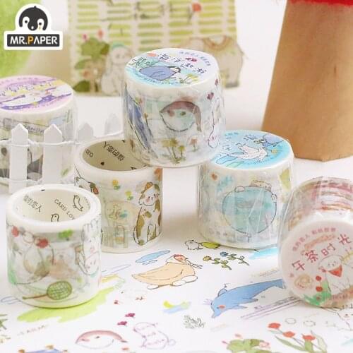 Mr.Paper 8 Designs Little Chun Scenery Series Creative Lovely Retro Single Washi Tape Decoration Hand Account DIY Material