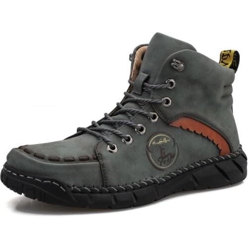 Autumn And Winter Mens Boots Casual Mens Shoes Outdoor Non-slip Wear-resistant Ankle Boots High-top Soft-soled English Shoes