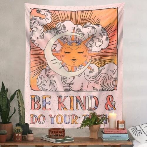 Sun Moon Clouds Wall Hanging Tapestry Psychedelic Tarot Tapestries for Bedroom Living Room Home Decor