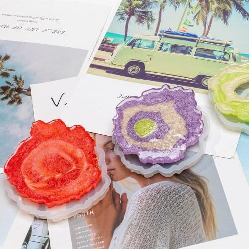 Irregular Wave Round Coaster Mold Cup Mat Silicone Resin Mold Epoxy Resin Cement Casting Jewelry DIY Making Art Tools