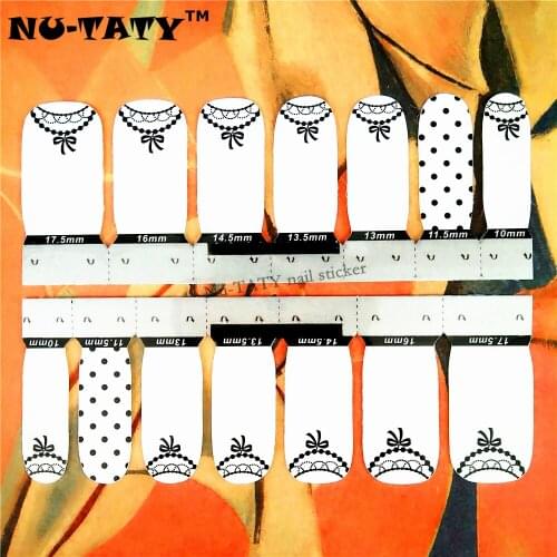 Nu-TATY Nail Wraps Stickers, Sexy White & Black Lace Designs, Waterproof Nail Arts Polish Gel Foils Keep 2-3 weeks