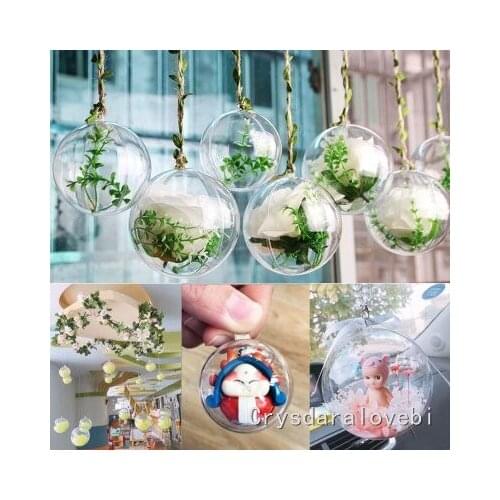 30pcs 4-10cm Transparent Open Plastic Christmas Tress Decorations Ball Clear Bauble Ornament Gift Present Box Decoration