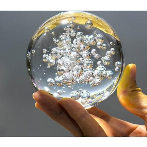 60/80MM Transparent Bubbles Crystal Ball Feng Shui Magic Glass Ball Good Luck Globe Miniature Home Decoration Office Ornaments