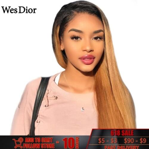 Straight Lace Front Human Hair Wigs With Baby Hair 13x4 Brazilian Honey Blond Lace Frontal Wig For Black Women 4x4 Lace Wig Remy