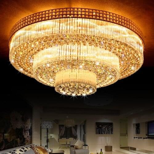Luxury Ceiling Led Crystal Chandelier Light For Living Room Bedroom Modern Led Gold K9 Crystal Lamp Lustre Cristal 110V 220V