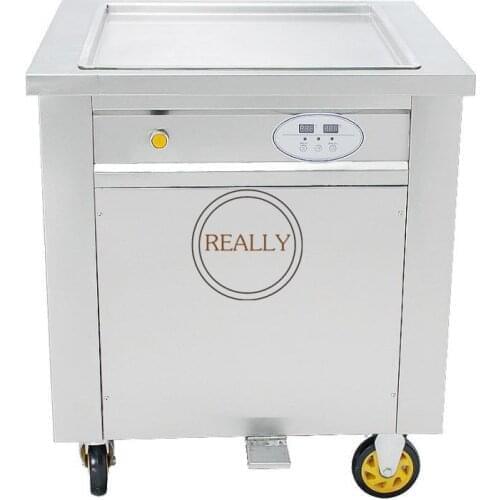 Retail Intelligent Double Pan Compressor Fried Ice Cream Roll Machine Made in China Thailand Roll Fry Ice Cream Machine
