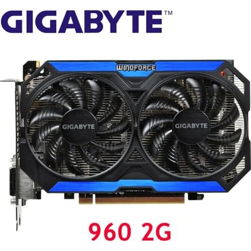 GIGABYTE Original Geforce GTX 960 2GB Graphics Cards 128Bit GDDR5 Video Card for nVIDIA Map GTX960 GM206 GV-N960OC-2GD Hdmi Used