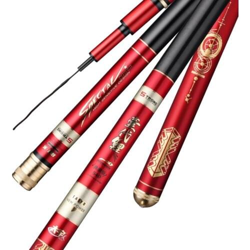 High-end telescopic carbon fishing rod 28-19tone 3.6/3.9/4.5/4.8/5.4/5.7/6.3/7.2M taiwan fishing rod ultra light super hard