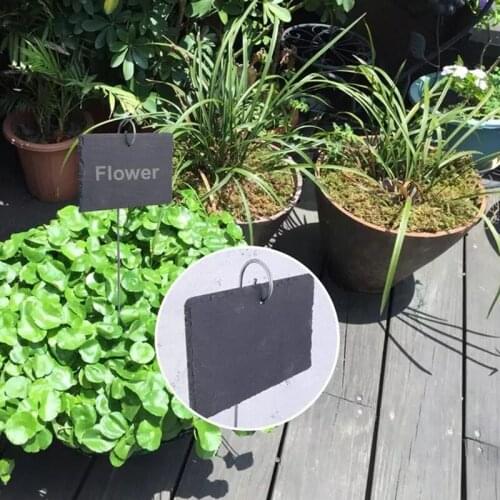 Slate Gardening Labels Rectangular Plant Tag Iron Hanging Display Sign for Flower Bed Pots Planters