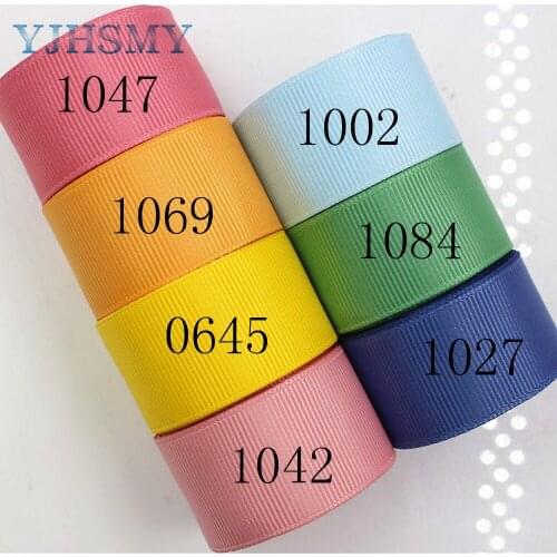 YJHSMY 176069,25mm 10yards Solid Color Ribbons Thermal transfer Printed grosgrain Wedding Accessories DIY handmade material