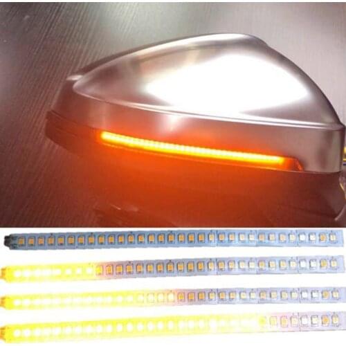 2PCS Car Rearview Mirror Indicator Lamp DRL Streamer Strip Flowing Turn Signal Lamp LED Car Light Source Turn Signals For Cars