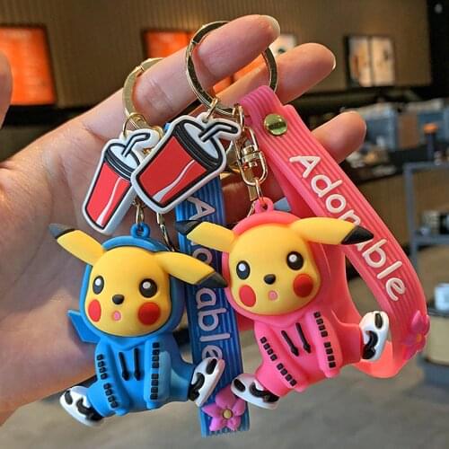 2021 Trend Fashion Pokemon Key Chain Toys for Girls Keychain Figures Model Collection Anime Pokmon Toy Cute Figures New Year