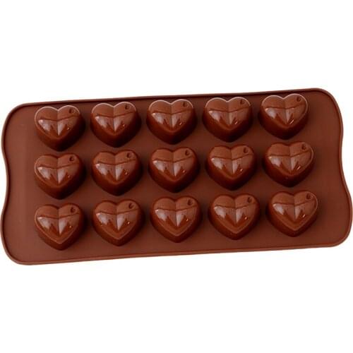 3D DIY Heart Form Silicone Mold Ice Chocolate Soap Fondant Candy Jelly Pastry Bar Soap Moulds Kitchen Baking Cake Mold