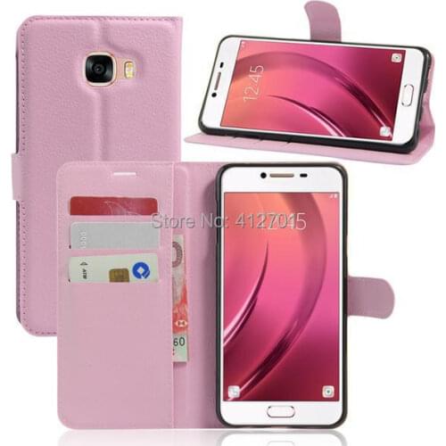 50pcs/lot Free shipping Lychee Wallet Leather TPU case inside For Samsung galaxy C7