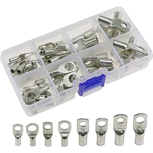 60 Pieces Of Durable Tinned Copper Bolt Hole Crimping Ring Battery Terminal Suitable For Ships And Automobiles