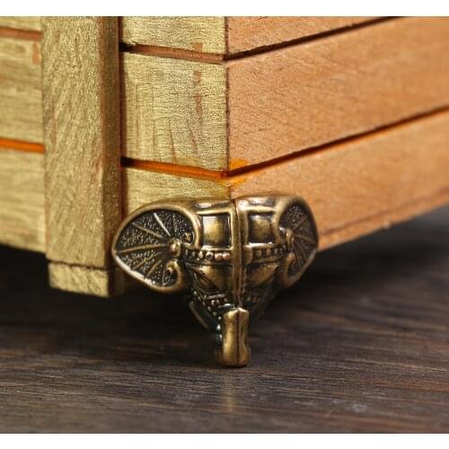 8Pcs 28*23mm Plastic Antique Elephant Vintage Bronze Jewelry Chest Box Wooden Case Decorative Protection Feet Leg