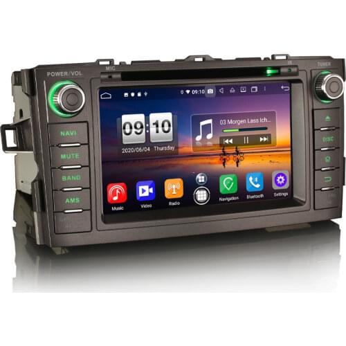 7" Octa-Core CPU Android 10.0 OS Car DVD Multimedia System Player GPS Radio for Toyota Auris 2007-2012 & Corolla Altis 2012-2013