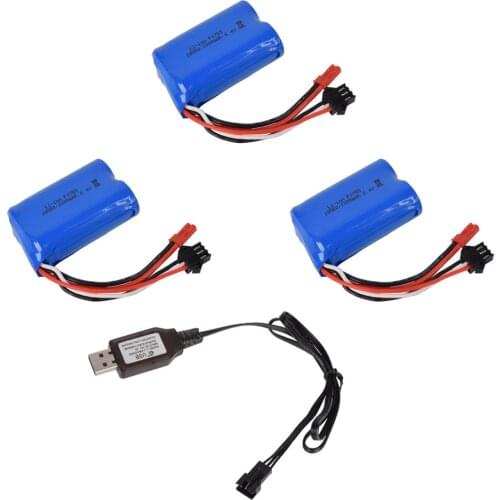 Lipo battery For wltoys A303 A313 A323 A333 1/12 RC car toys 6.4v 1000mAh 18500 JST Plug battery for RC WLtoys cars model parts