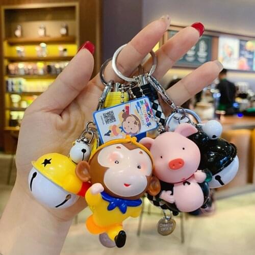 Creative Xitian learning from the protagonist cartoon key chain female animation cute car bell bag Pendant