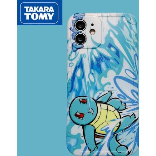 TAKARA TOMY Pokemon Cartoon Jackie Tortoise Phone Case for IPhone 6S/7/8P/X/XR/XS/XSMAX/11/12Pro/12min Phone Couple Case Cover