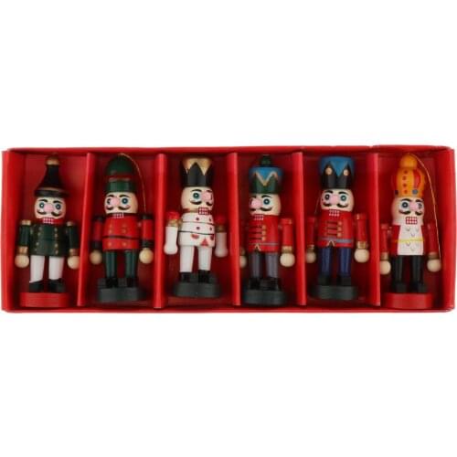Wooden Christmas Nutcracker Figures Toy Window Wall Hanging Decor Guard
