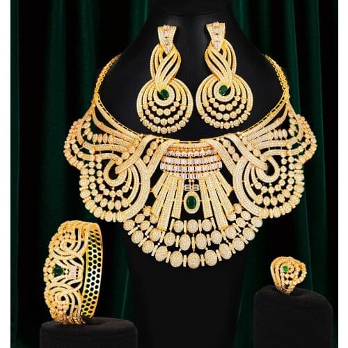 GODKI 4PCS Luxury BOLD Chokers African Jewelry Set For Women Wedding earings fashion jewelry 2020 indian jewelry Sets