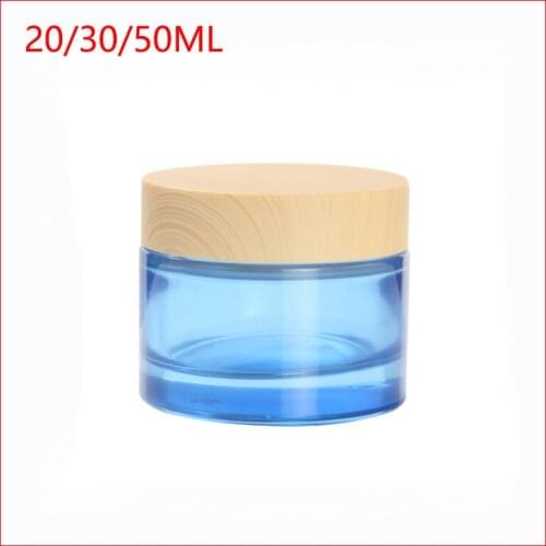 20g/30g/50g blue Cream Jar Refillable Bottles Cream Empty Small Travel Makeup Containers w grain cap 100pcs/lot