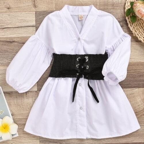 Baby Girls Cotton White Dot Blouse Dress + Stretch Benim Girdle 2pcs Children Clothing Set Toddler Girls Long T Shirt Outfits