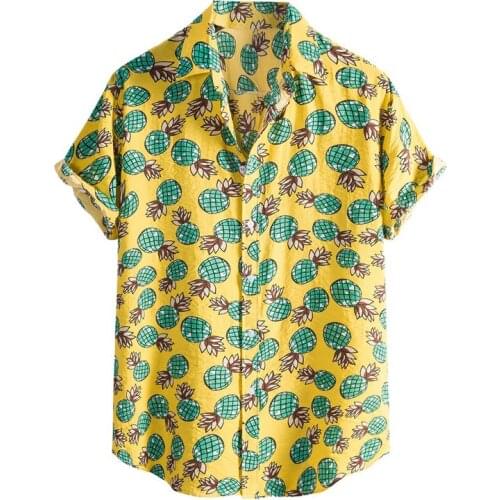 Fashion mens shirt Summer Casual Beach Short Sleeve Shirt Hawaiian Style Button Top Shirt CS01