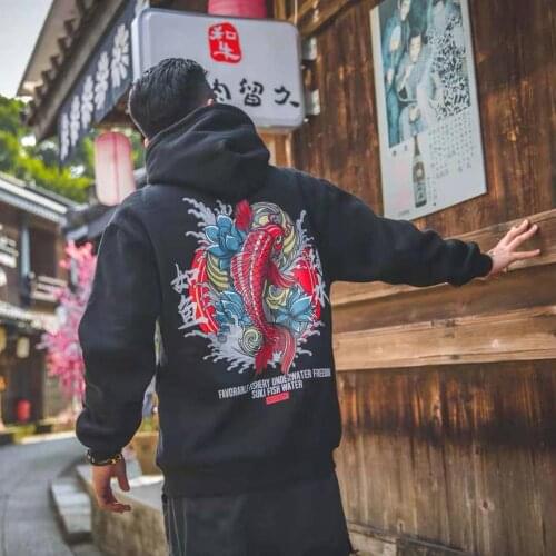 Fashion Harajuku Hoodie Sweatshirt Mens Casual Black Hip Hop Japan Print Hoodie Streetwear Clothing Top Coat Male Winter Hoodies