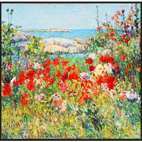 Seaside flowerbed Flowers Cross Stitch Kits Counted Needlework Embroidery Crafts 14ct Unprinted DIY Arts Handmade Home Decor