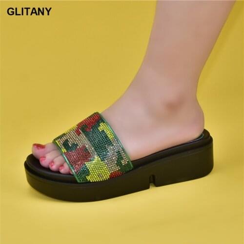 Latest Design Wedding Shoes Bride Italian Women Wedding Shoe Decorated with Rhinestone Womens Platform Heels African Party Pumps