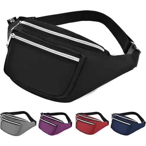 Women Waist Bag Men Fashion Fanny Pack 3 Zippers Women`s Belt Bag Multiple Waist Pouch for Travel, Party, Festival Rave, Running