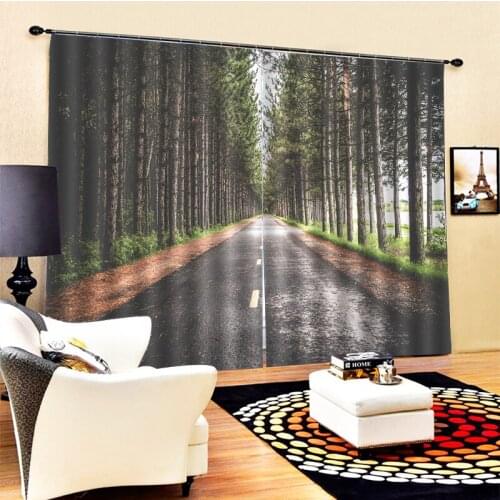 Luxury Blackout 3D Window Curtain For Living Room green forest curtains 3D Blackout Curtains Living Room Bedroom Hotel Window