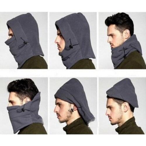 Unisex Winter Polar Fleece Hood Hat Casual Beanie Ski Snow Cap Snood Scarf Warmer Snood Hood Balaclava Hat 2021 New