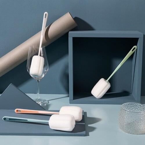 Baby Bottle Brush Long Handle Soft Sponge Wine Glass Cup Cleaning Household Non-toxic Decontamination Brushes Kitchen Tool