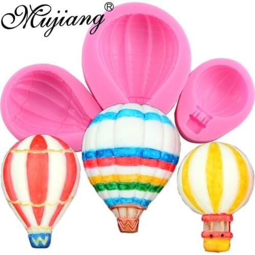 3 Size Hot Air Balloon Silicone Mold 3D Candy Chocolate Gumpaste Soap Molds Sugarcraft Cake Decorating Fondant Cake Baking Mould