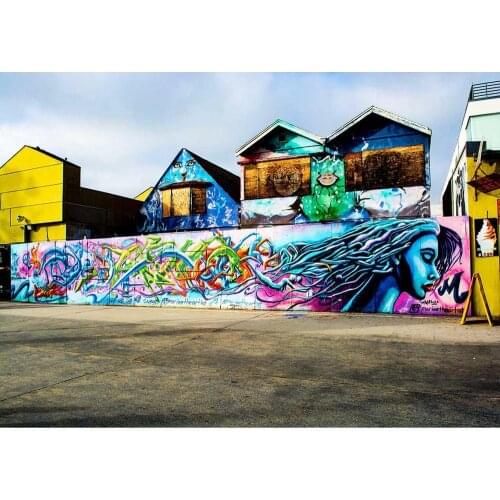 Mixed Colored Graffiti Wall Girl Vinyl Backdrops for Photography Photo Studio Background for Children Photo Shooting Photophone