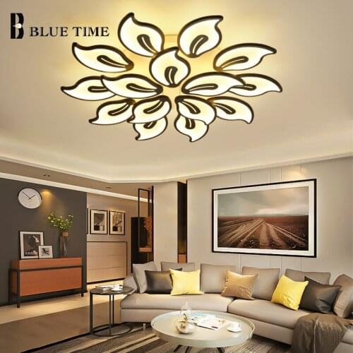New Arrival Black White Modern Led Chandelier For Living room Dining room Bedroom Large Ceiling Chandelier Indoor Lighting Lamp