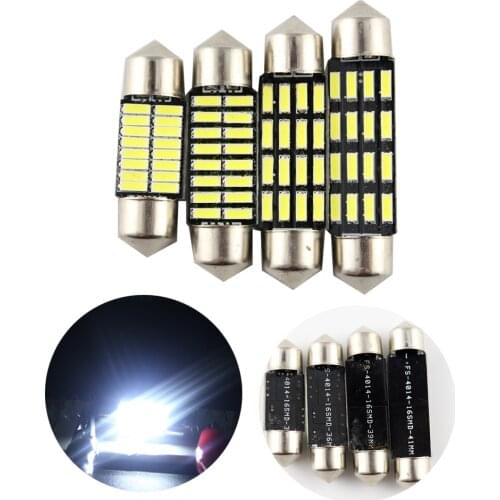 100pcs DC 12V White 561 C5W Festoon 31mm 36mm 39mm 41mm 4014 16 SMD LED Bulbs Car Interior Door Reading Dome Lights White